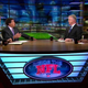 Inside The NFL panelists Phil Simms, Greg Gumbel, Boomer Esiason, and Brandon Marshall converse in one of many seating areas.